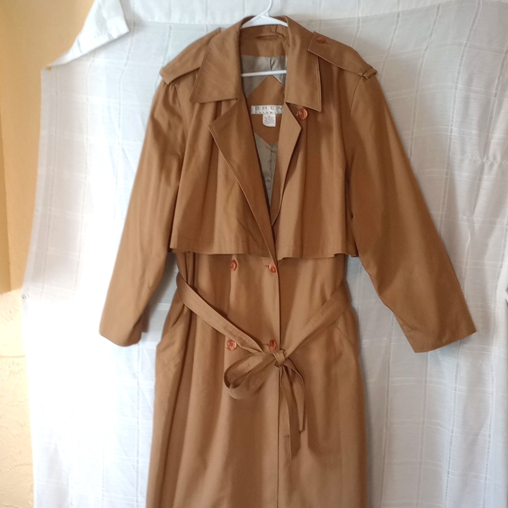 Vintage 1980 Trench Coat, Khaki-Gold, Sz 22 NWOT